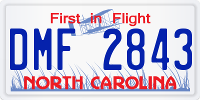 NC license plate DMF2843