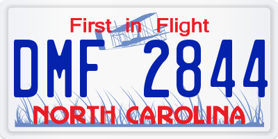 NC license plate DMF2844