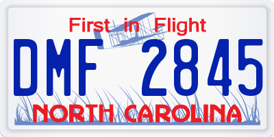 NC license plate DMF2845