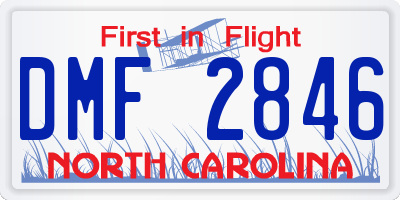 NC license plate DMF2846