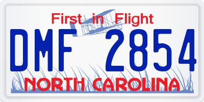 NC license plate DMF2854