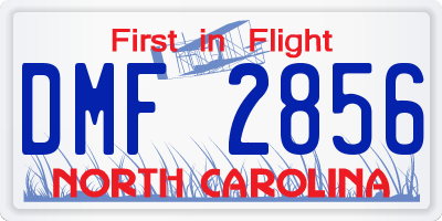 NC license plate DMF2856