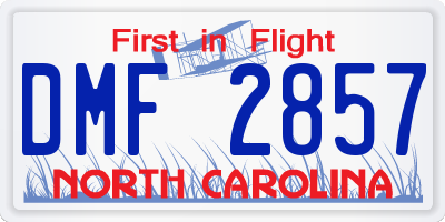 NC license plate DMF2857