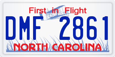 NC license plate DMF2861