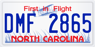 NC license plate DMF2865