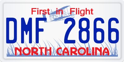 NC license plate DMF2866