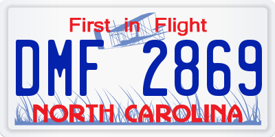 NC license plate DMF2869