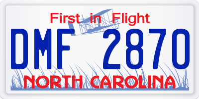 NC license plate DMF2870