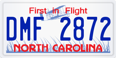 NC license plate DMF2872