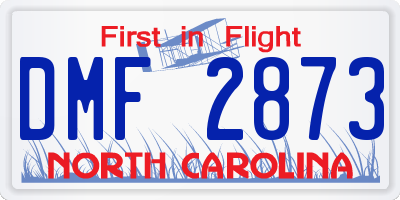 NC license plate DMF2873