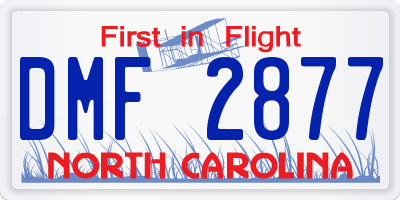 NC license plate DMF2877