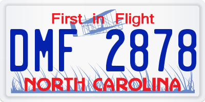 NC license plate DMF2878
