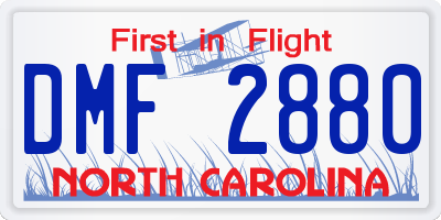 NC license plate DMF2880