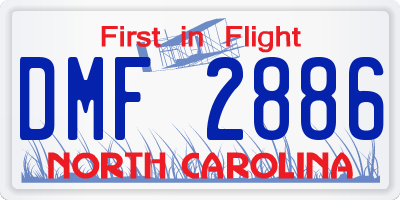 NC license plate DMF2886