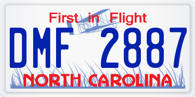 NC license plate DMF2887