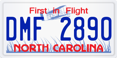 NC license plate DMF2890