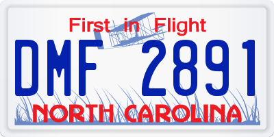 NC license plate DMF2891