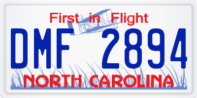 NC license plate DMF2894