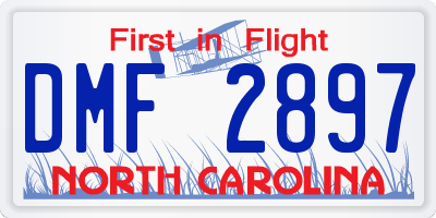 NC license plate DMF2897