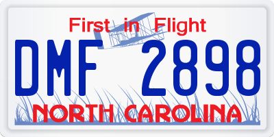 NC license plate DMF2898