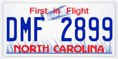 NC license plate DMF2899