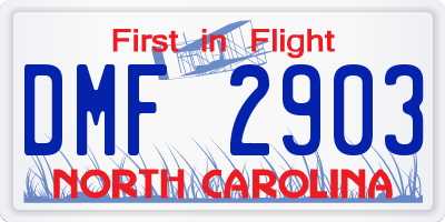 NC license plate DMF2903