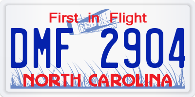 NC license plate DMF2904