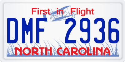 NC license plate DMF2936