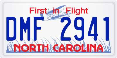 NC license plate DMF2941