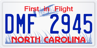 NC license plate DMF2945