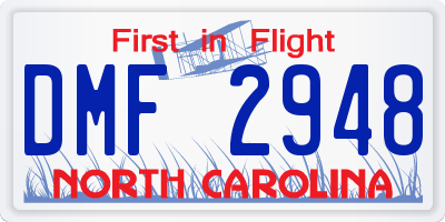 NC license plate DMF2948