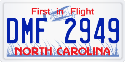 NC license plate DMF2949