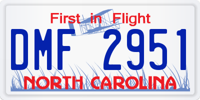NC license plate DMF2951