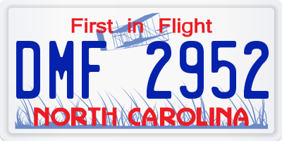 NC license plate DMF2952