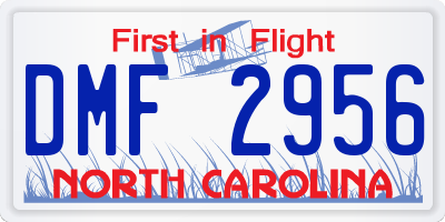 NC license plate DMF2956