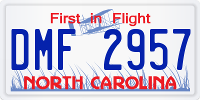 NC license plate DMF2957