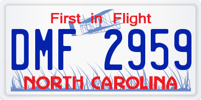 NC license plate DMF2959