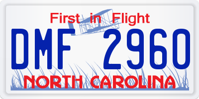 NC license plate DMF2960