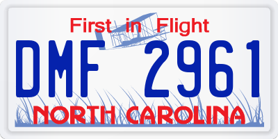 NC license plate DMF2961
