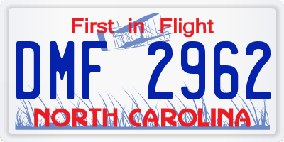 NC license plate DMF2962