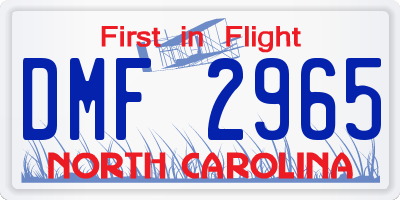 NC license plate DMF2965