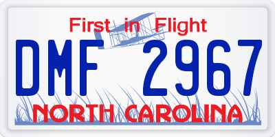 NC license plate DMF2967