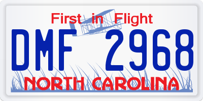 NC license plate DMF2968