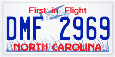NC license plate DMF2969