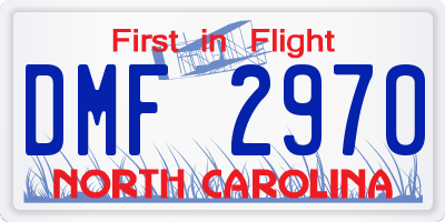 NC license plate DMF2970