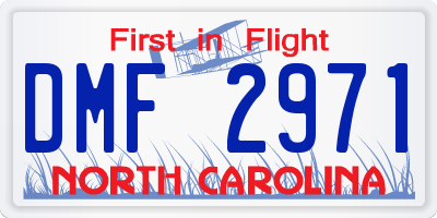NC license plate DMF2971