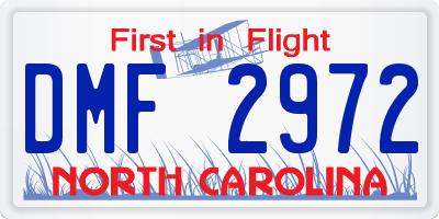 NC license plate DMF2972