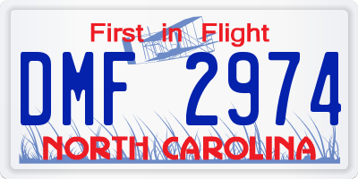 NC license plate DMF2974
