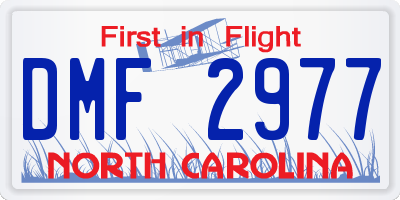 NC license plate DMF2977