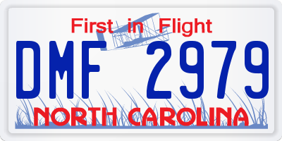 NC license plate DMF2979